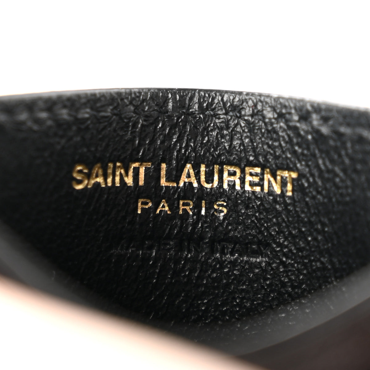 Saint Laurent Grain De Poudre Matelasse Chevron Cassandre Credit Card Case Black 8 of 9