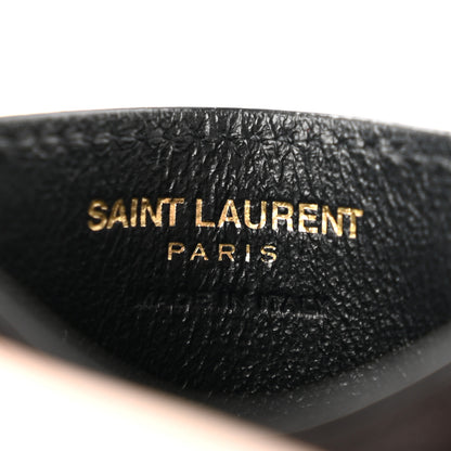 Saint Laurent Grain De Poudre Matelasse Chevron Cassandre Credit Card Case Black 8 of 9