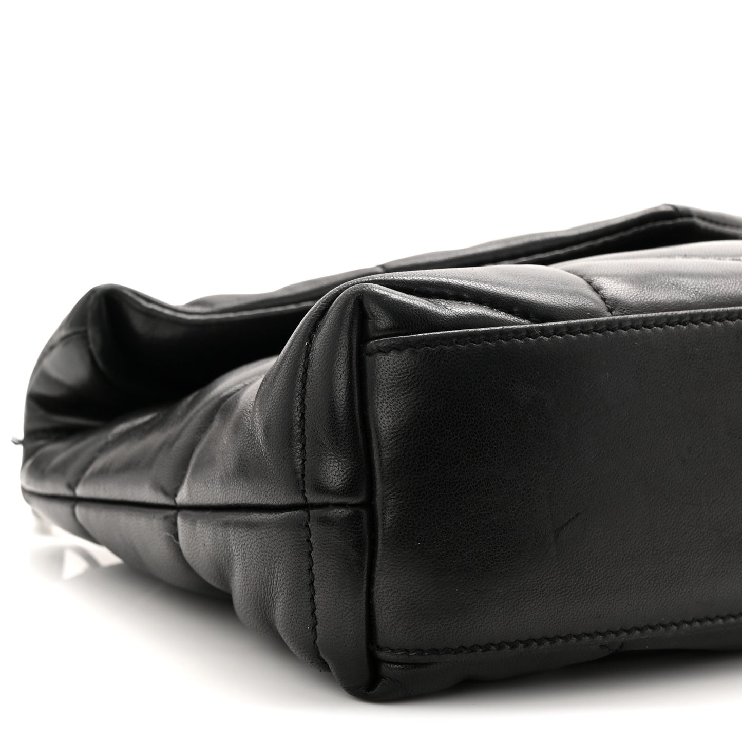 Lambskin Quilted Toy Loulou Puffer Monogram Chain Satchel Black