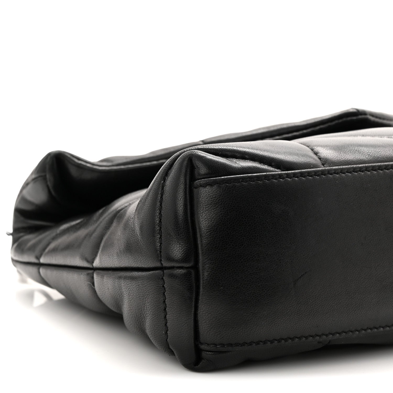 Saint Laurent Lambskin Quilted Toy Loulou Puffer Monogram Chain Satchel Black 9 of 11