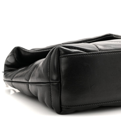 Saint Laurent Lambskin Quilted Toy Loulou Puffer Monogram Chain Satchel Black 9 of 11