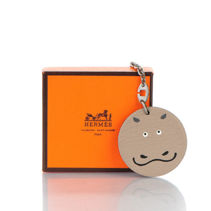 Hermes Togo Hippo Bag Charm Gris Tourterelle 4 of 4