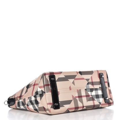 Burberry Patent Trim Patchwork Check Small Tote Black 5 of 16