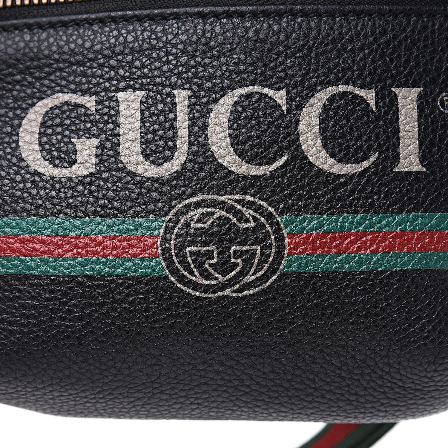 Gucci Grained Calfskin Small Logo Belt Bag Black 10 of 12