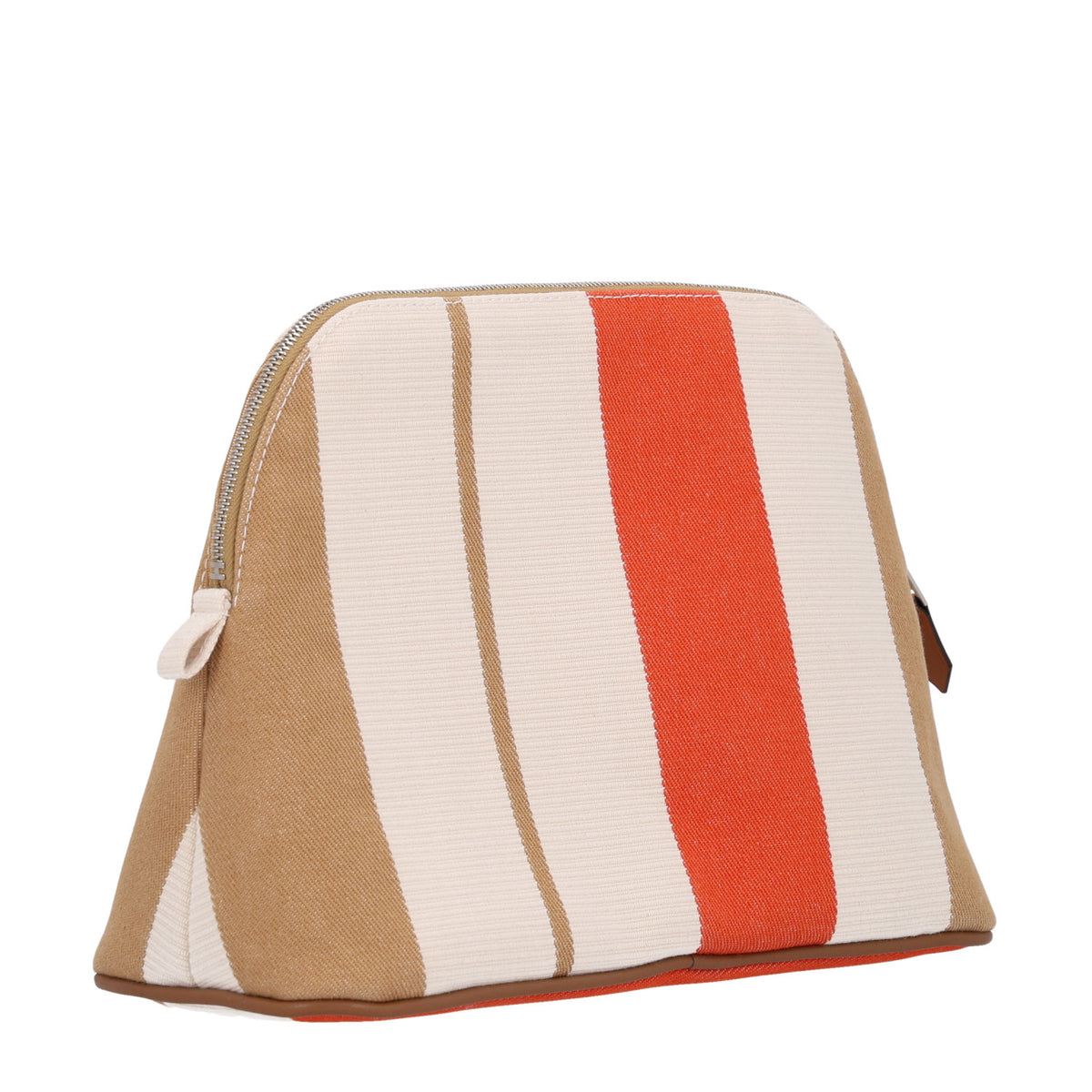 Cotton Stripe Bolide Rayures Rocabar Medium Travel Cosmetic Pouch Feu Naturel