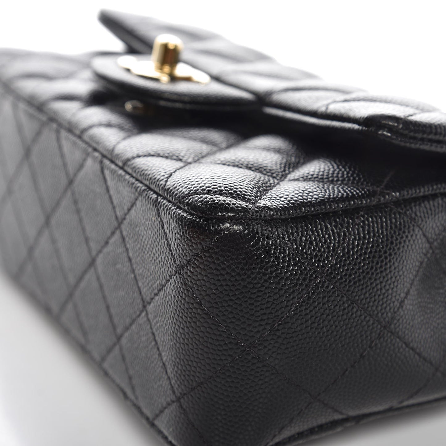 Caviar Quilted Mini Rectangular Flap Black