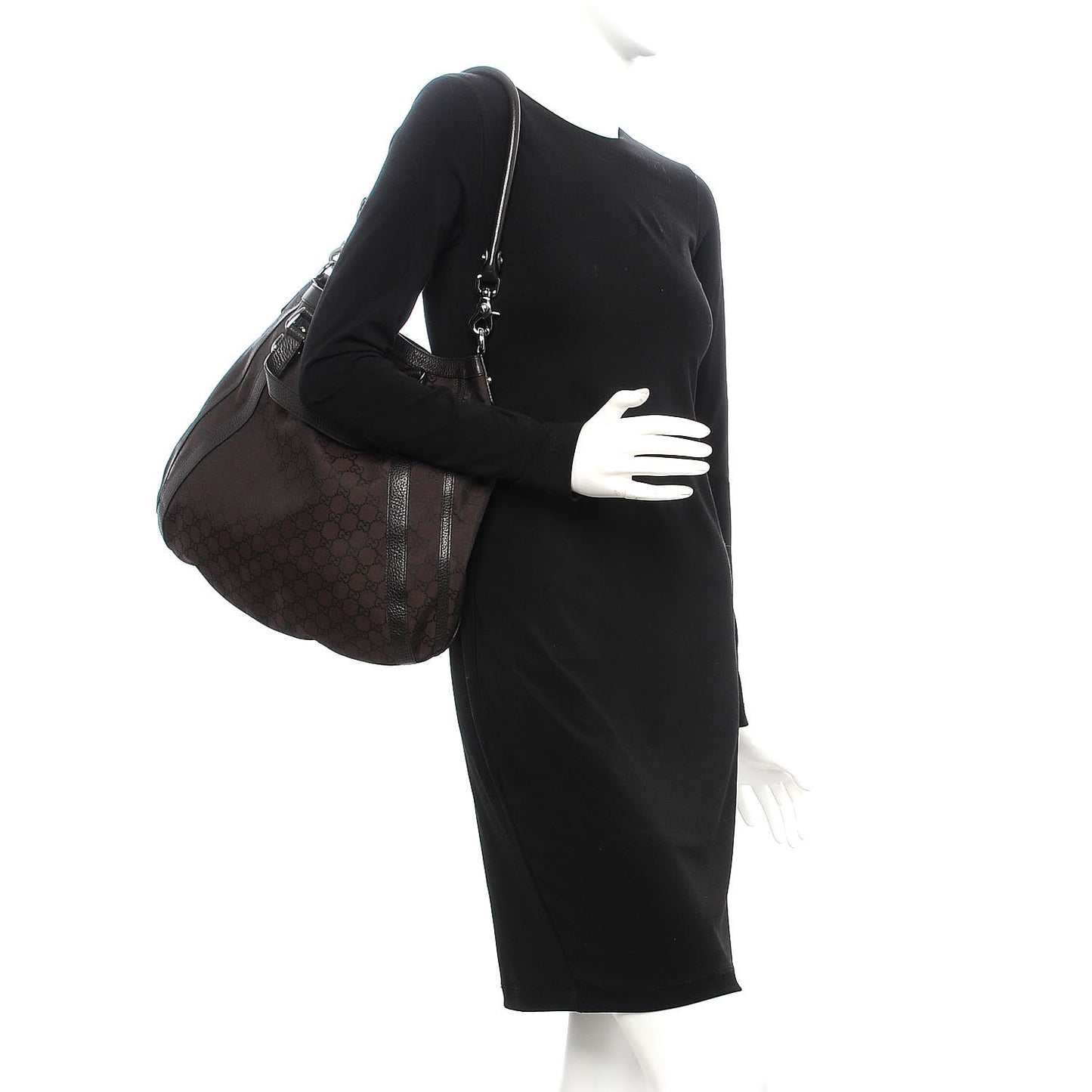 Monogram Medium Abbey Convertible Tote Dark Brown