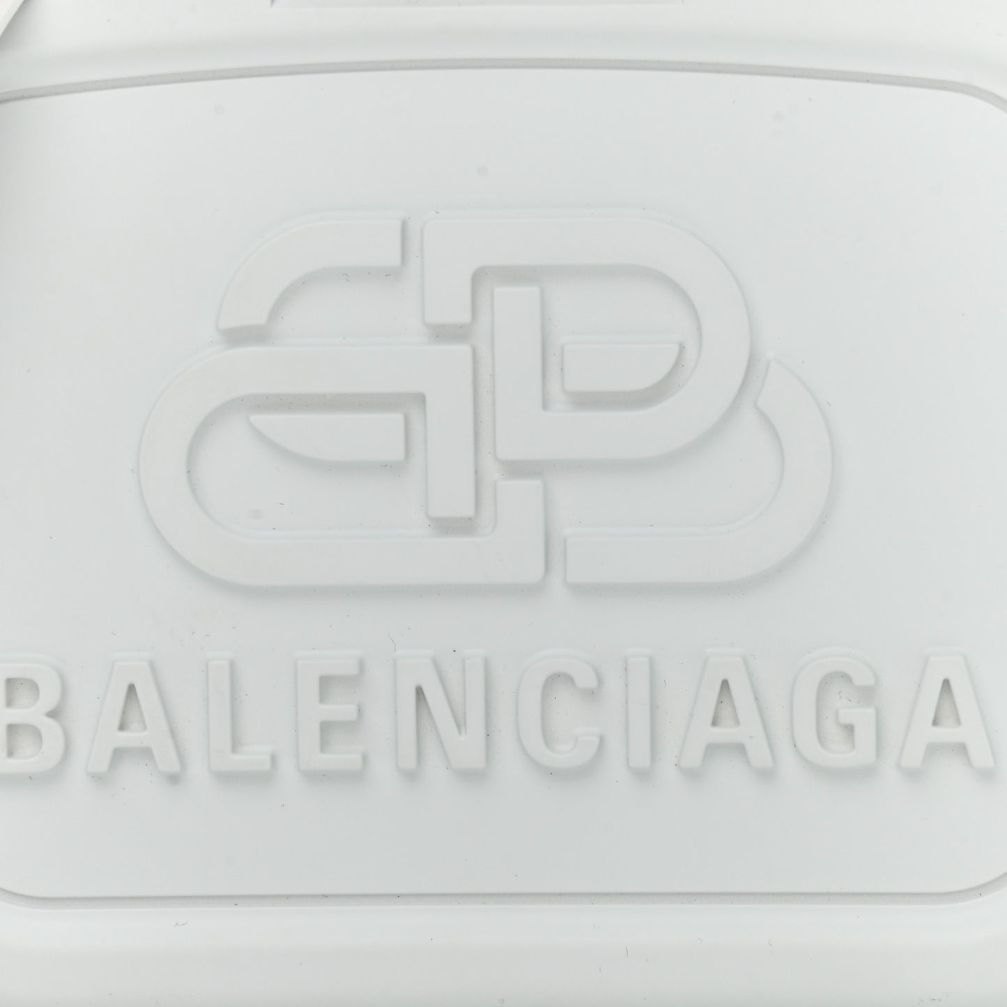 Recycled Plastic Calfskin Embossed Mini Lunch Box Case with Strap White