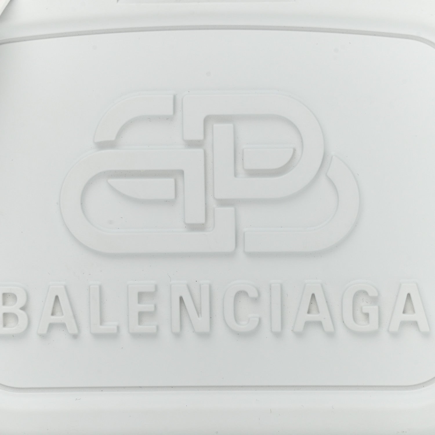 Balenciaga Recycled Plastic Calfskin Embossed Mini Lunch Box Case with Strap White 8 of 10