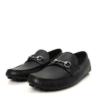 Gucci Soft Clove Calfskin Mens Horsebit Driver Loafers 12 Black 4 of 10
