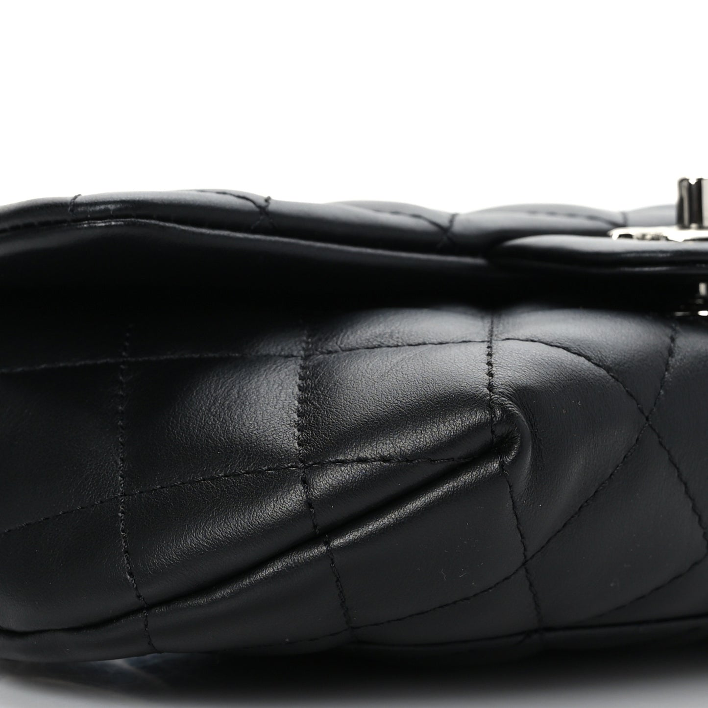 Calfskin Quilted CC Uniform Flap Belt Bag Black