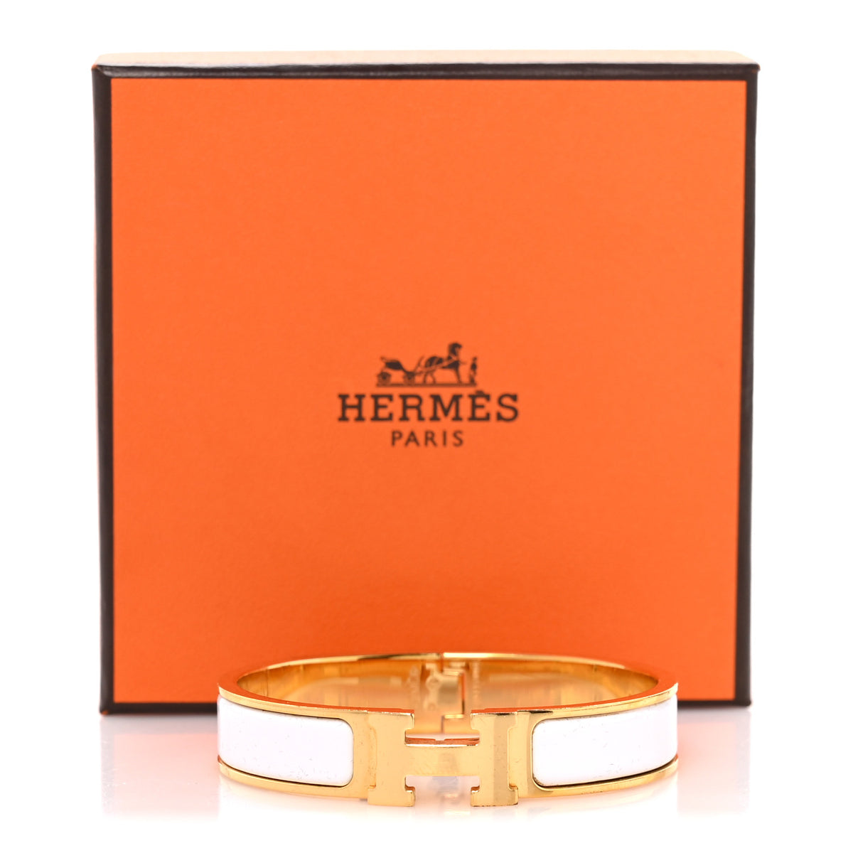 Hermes Enamel Narrow Clic Clac H Bracelet PM White 5 of 5
