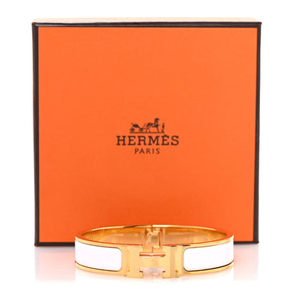 Hermes Enamel Narrow Clic Clac H Bracelet PM White 5 of 5