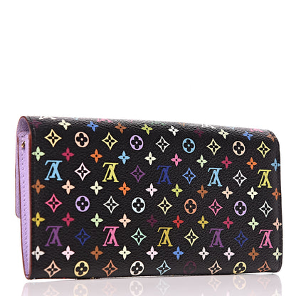Louis Vuitton Monogram Multicolor Sarah Wallet Black Violet 3 of 9