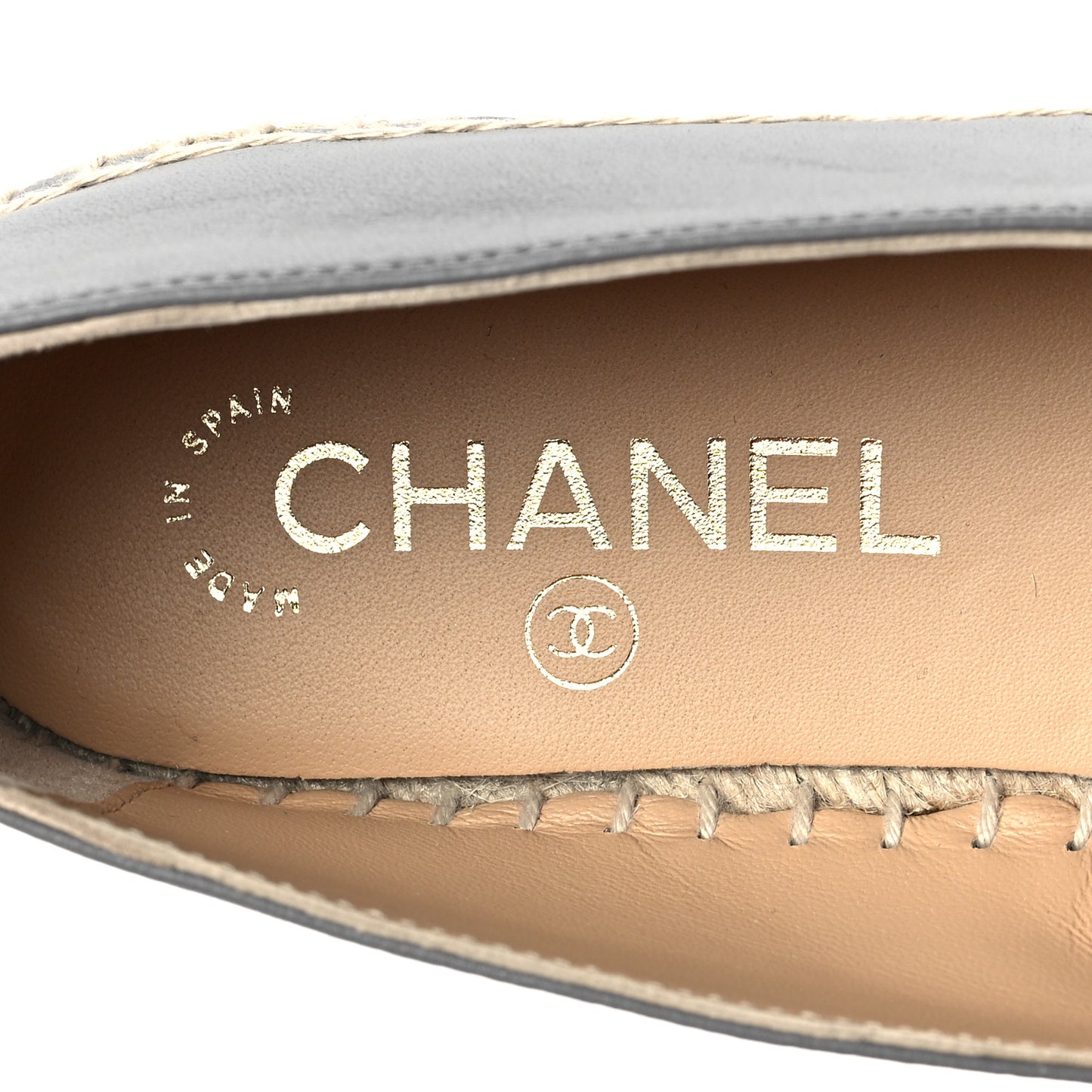 Lambskin CC Espadrilles 38 Grey Black