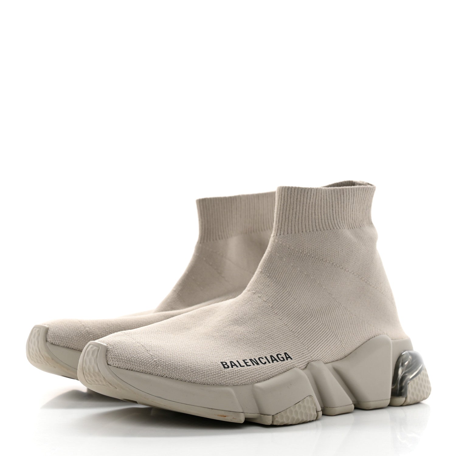 Balenciaga Technical 3D Recycled Knit Clear Sole Womens Speed Sneakers 36 Light Brown 3 of 13