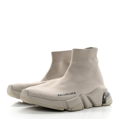 Balenciaga Technical 3D Recycled Knit Clear Sole Womens Speed Sneakers 36 Light Brown 3 of 13