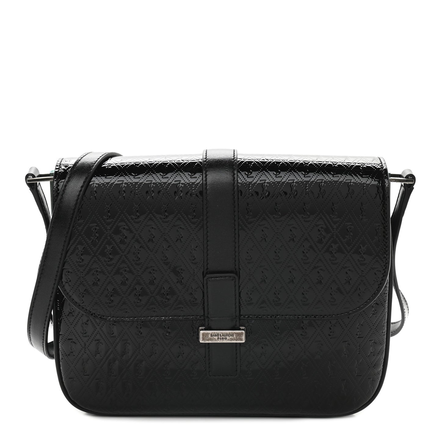 Patent Embossed Small Le Monogramme Satchel Black