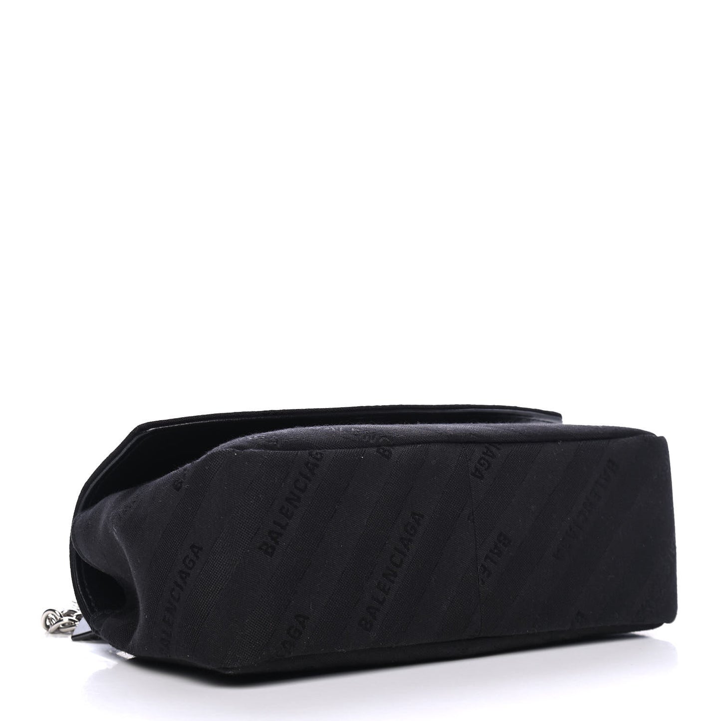 Canvas Jacquard Diagonal Allover Logo Charms S BB Round Shoulder Bag Black