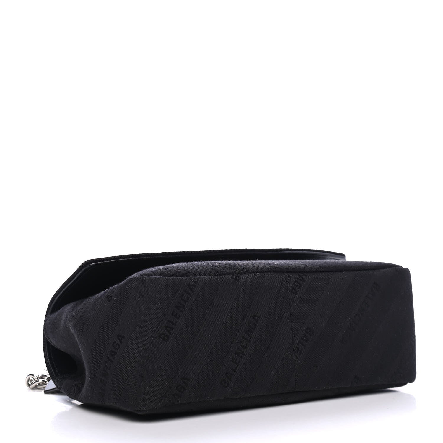 Balenciaga Canvas Jacquard Diagonal Allover Logo Charms S BB Round Shoulder Bag Black 3 of 5