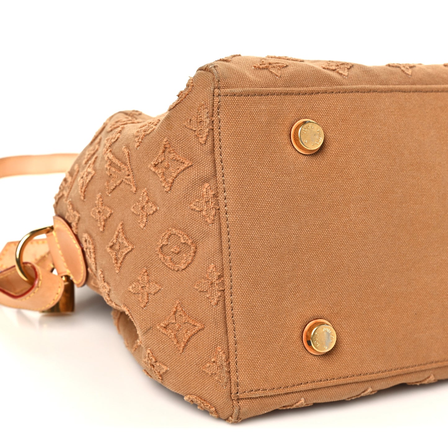 Denim Monogram Stone Speedy Bandouliere 35 Caramel