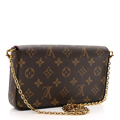 Louis Vuitton Monogram Pochette Felicie Chain Wallet Fuchsia 4 of 10