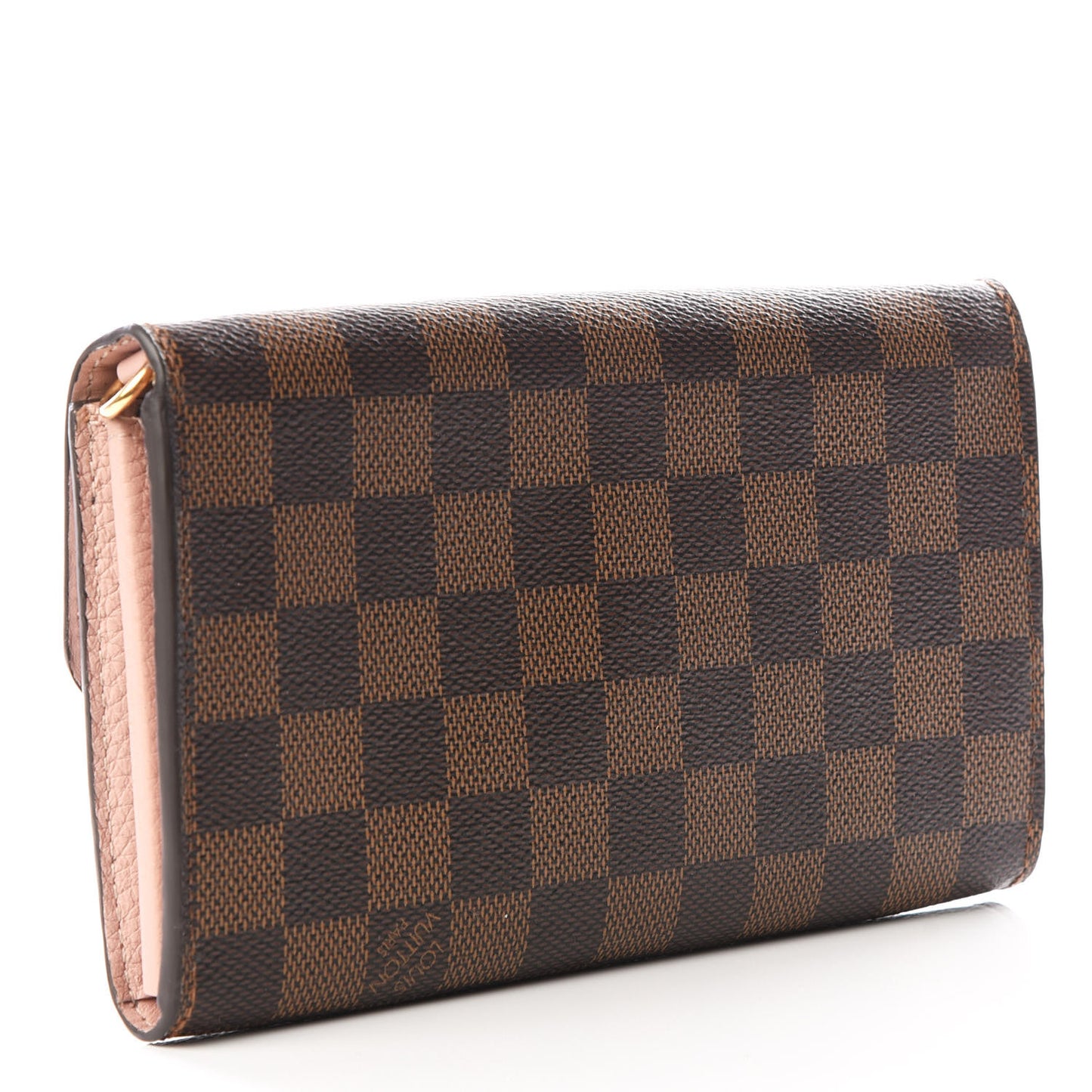 Damier Ebene Croisette Chain Wallet Rose Ballerine