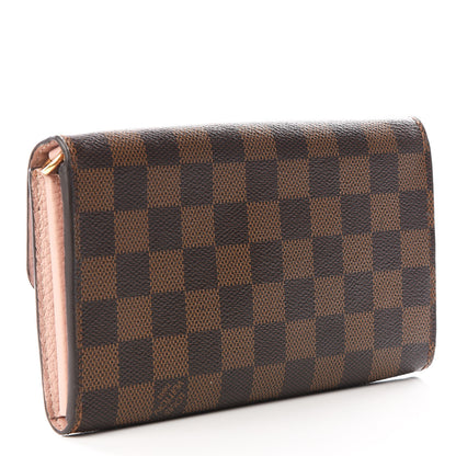 Louis Vuitton Damier Ebene Croisette Chain Wallet Rose Ballerine 2 of 8
