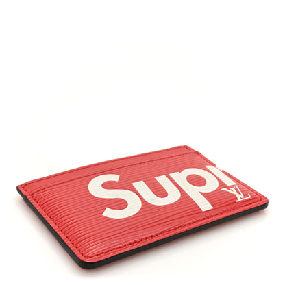 Louis Vuitton X SUPREME Epi Card Holder Red 4 of 11