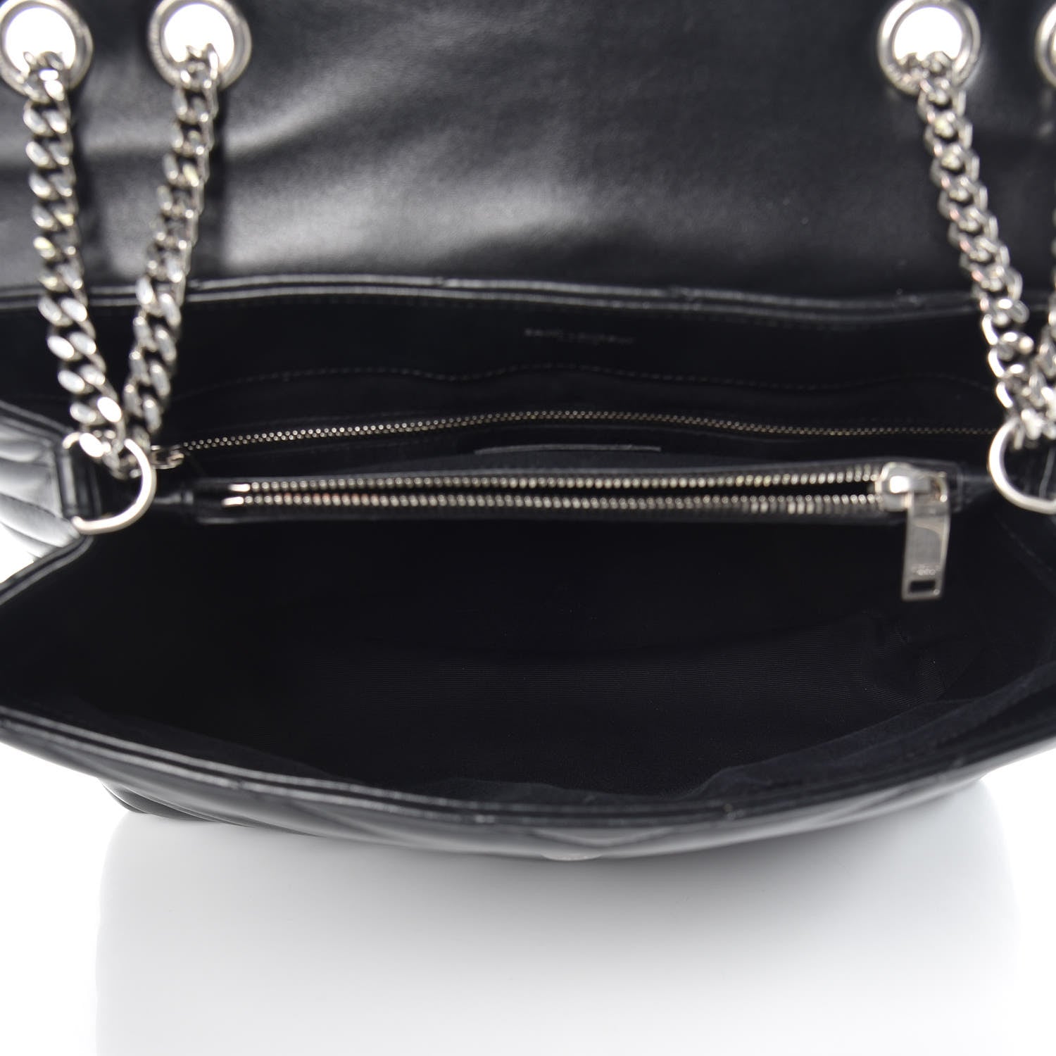 Saint Laurent Calfskin Y Quilted Monogram Medium Loulou Chain Satchel Black 4 of 12