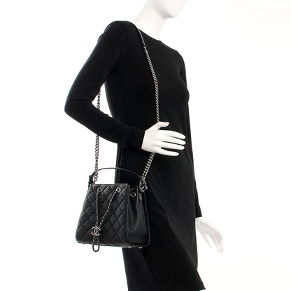 Chanel Caviar Quilted Small CC Bucket Bag Black 2 of 7