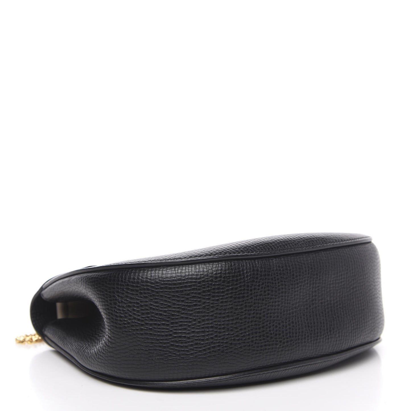 Grained Calfskin Lambskin Bi-Color Drew Shoulder Bag Black Powder Beige