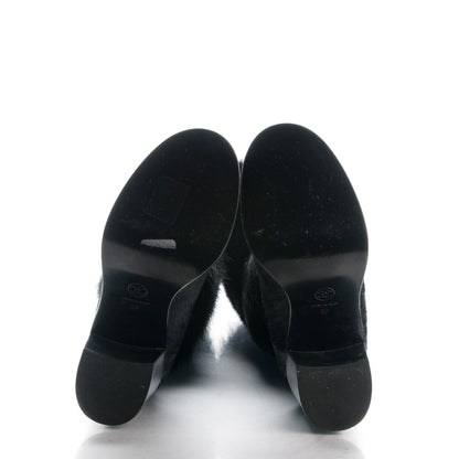 Chanel Pony Hair High Boots 37 Black 4 of 5