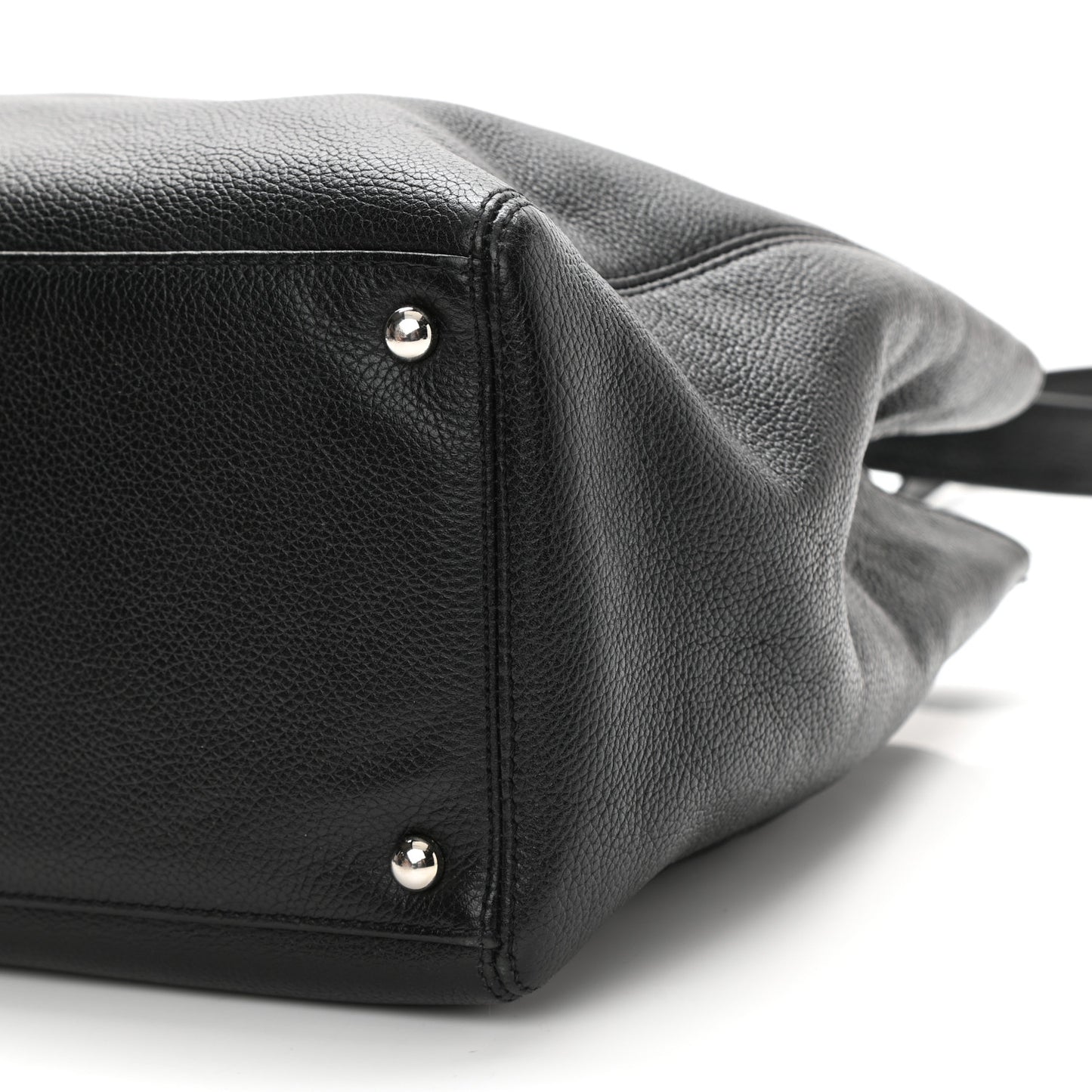 Calfskin Cerf Executive Shopper Tote Black