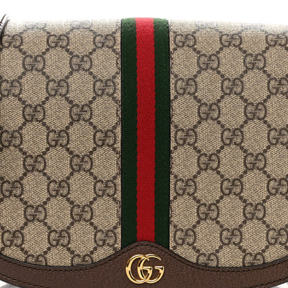 Gucci GG Supreme Monogram Web Small Ophidia Flap Messenger Bag Brown 7 of 9