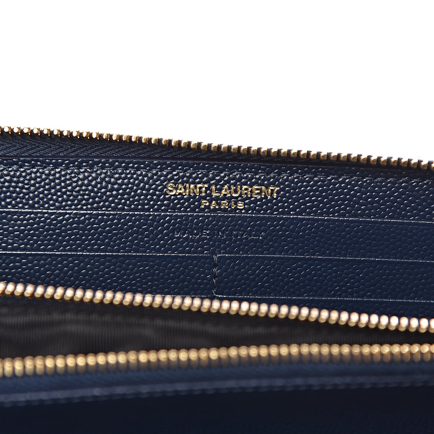 Grain De Poudre Matelasse Chevron Monogram Zip Around Wallet Navy