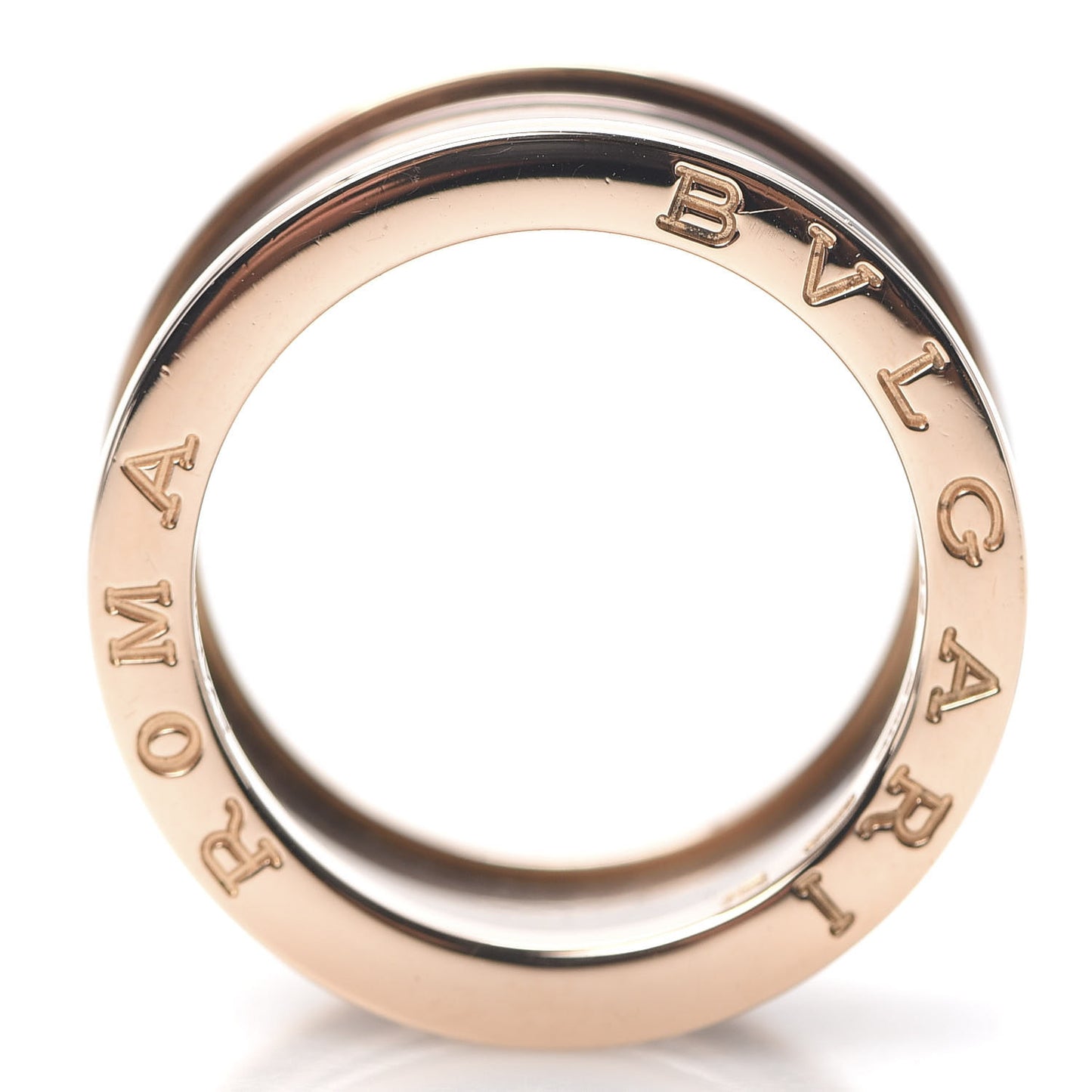 18K Rose Gold Bronze Cermet B.Zero1 Roma Four-Band Ring 59 8.75