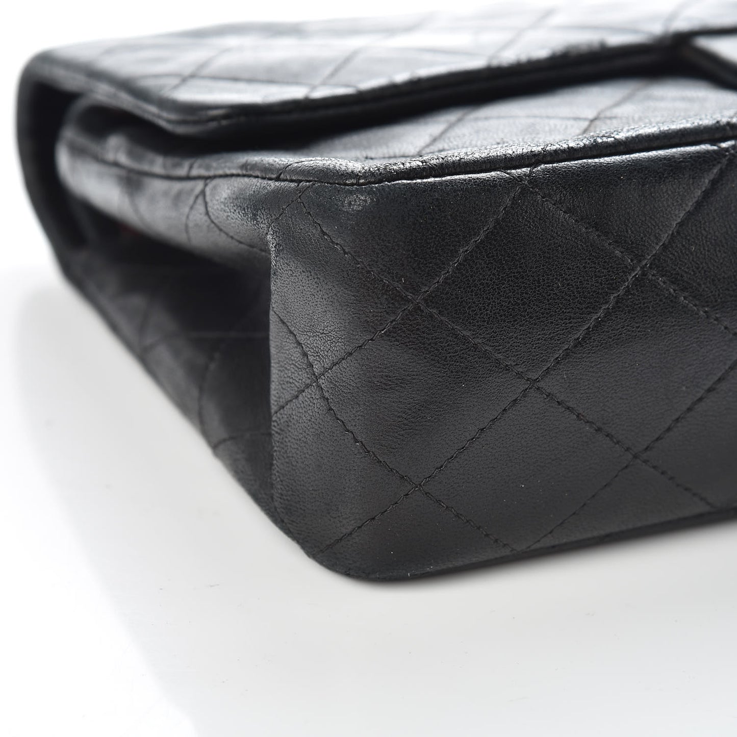 Lambskin Quilted Medium Double Flap Black