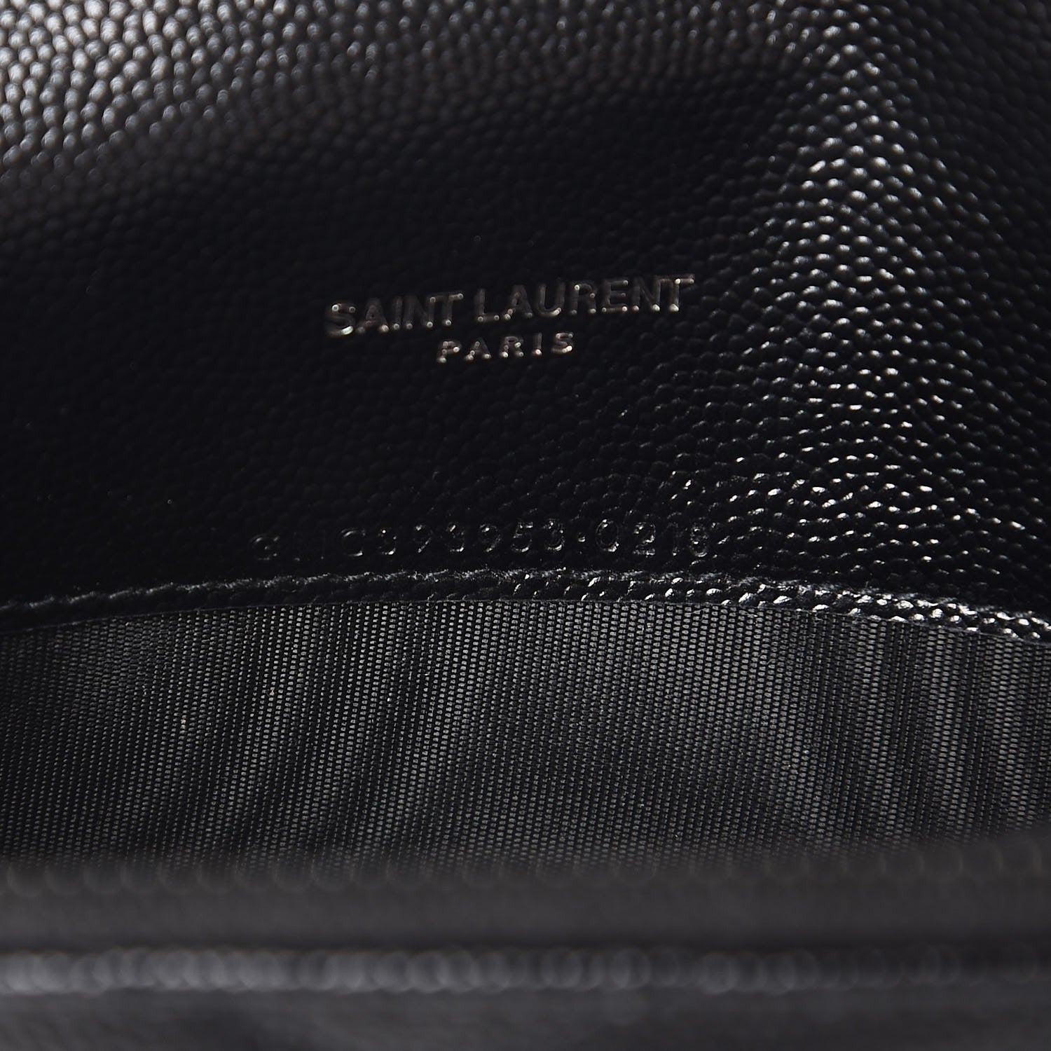 Saint Laurent Grain De Poudre Matelasse Chevron Monogram Envelope Chain Wallet Black 7 of 8