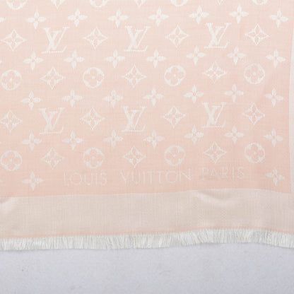 Louis Vuitton Silk Wool Monogram Denim Shawl Rose 4 of 5