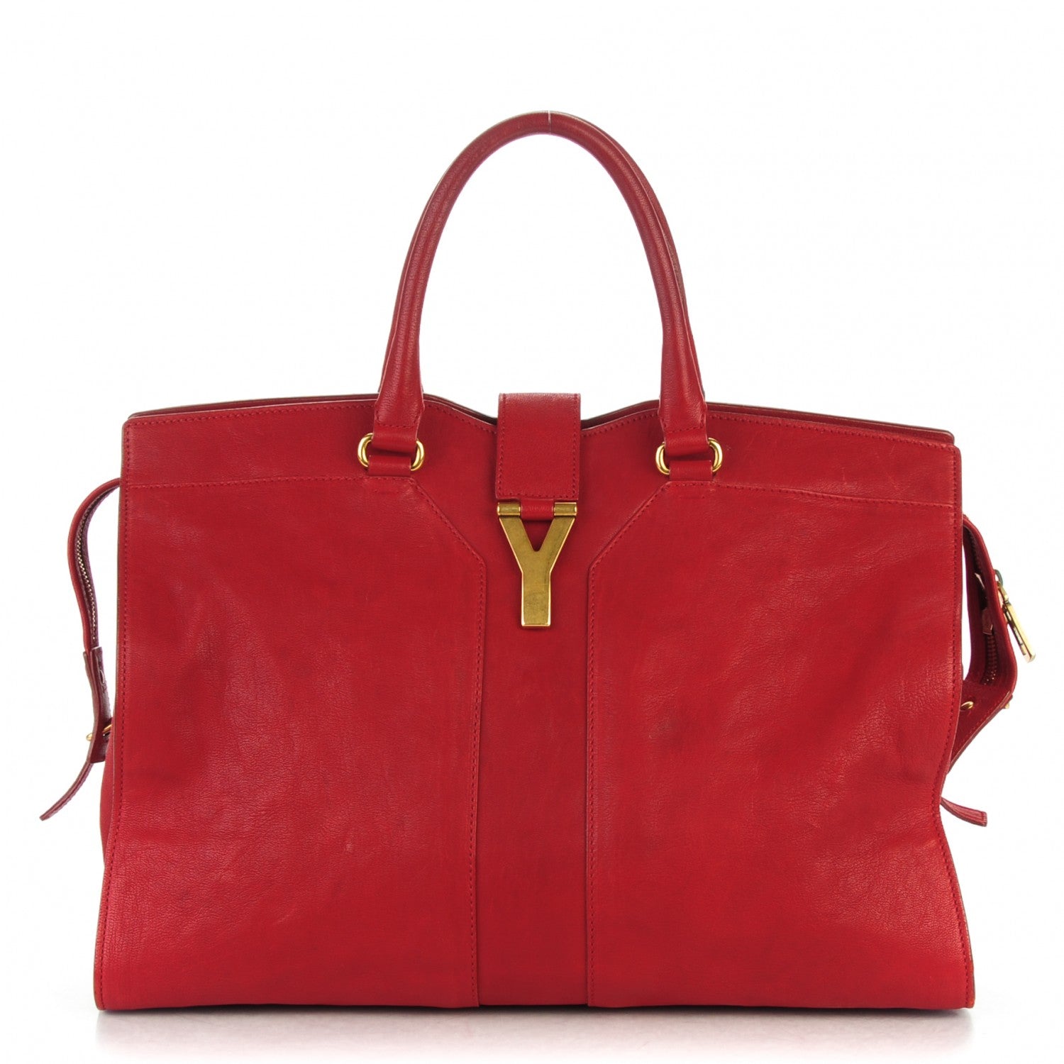Saint Laurent Sheepskin Large Cabas ChYc Red 1 of 12