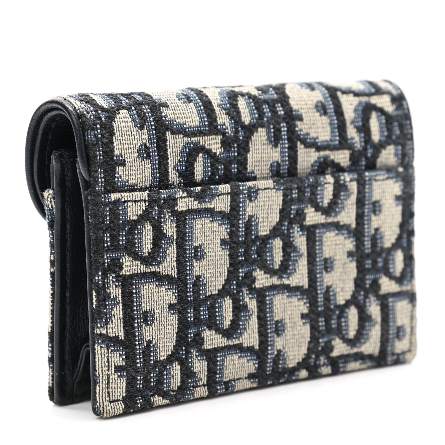 Christian Dior Oblique Saddle Card Holder Blue 3 of 7