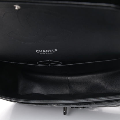 Chanel Shiny Distressed Calfskin Quilted Jumbo Double Flap So Black 4 of 4