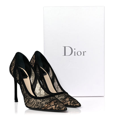 Christian Dior Lace Suede Lingerie Pumps 36.5 Black 8 of 8