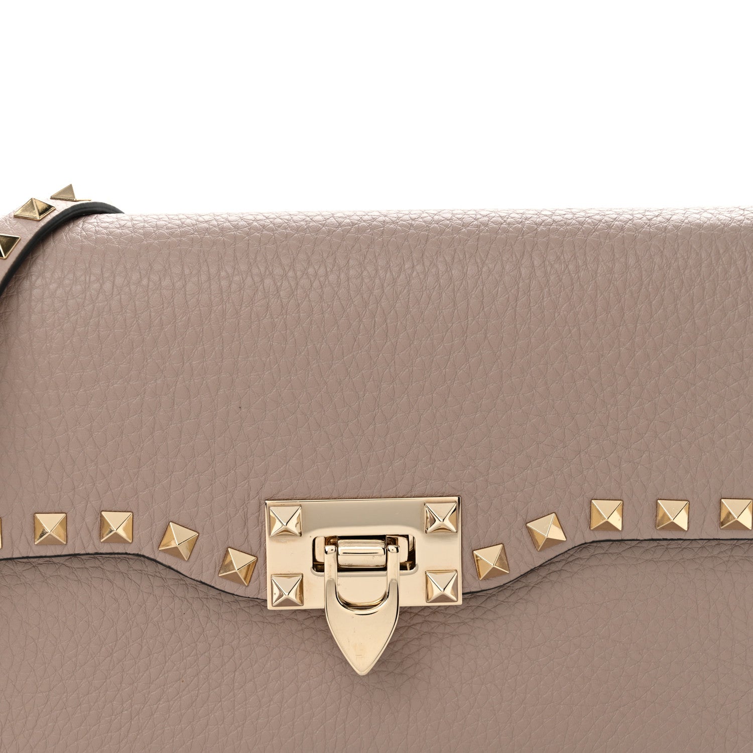Valentino Garavani Pebbled Calfskin Medium Rockstud Flip Lock Crossbody Bag Poudre 7 of 11