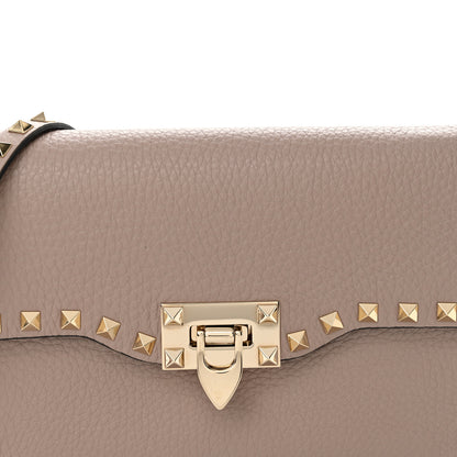 Valentino Garavani Pebbled Calfskin Medium Rockstud Flip Lock Crossbody Bag Poudre 7 of 11