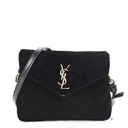 Saint Laurent Velvet Y Quilted Monogram Toy Loulou Chain Satchel French Black 1 of 13