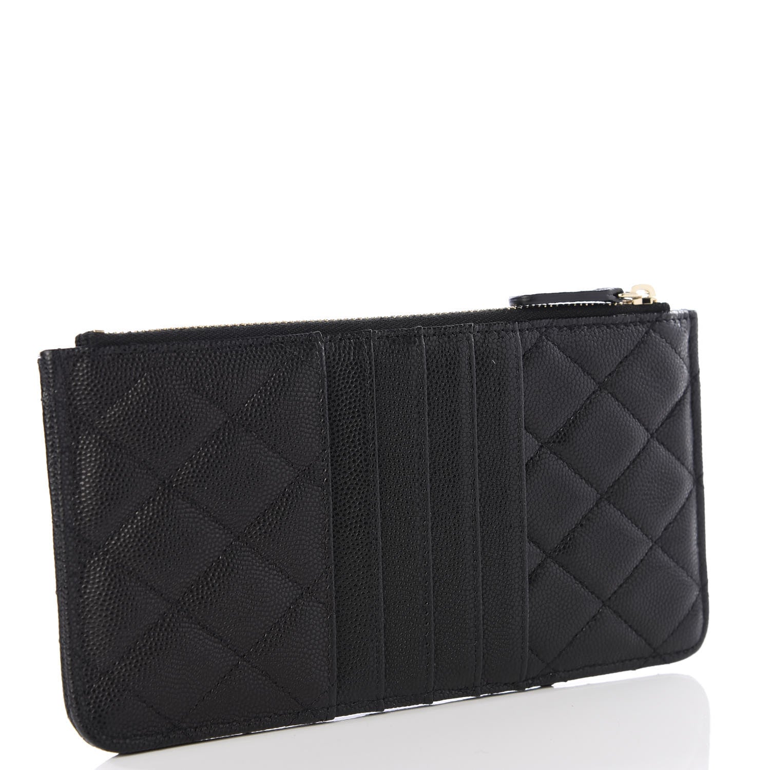 Chanel Caviar Quilted Classic Flat Wallet Pouch Black 2 of 9