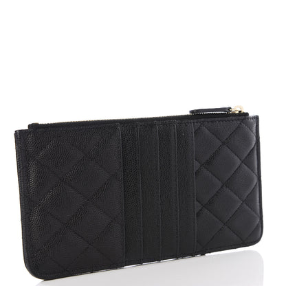 Chanel Caviar Quilted Classic Flat Wallet Pouch Black 2 of 9