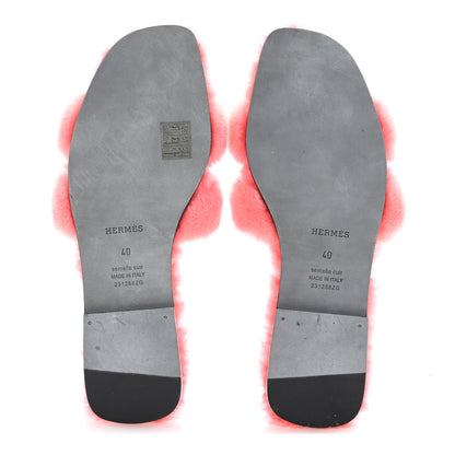 Hermes Woolskin Oran Sandals 40 Rose Du Desert 6 of 8